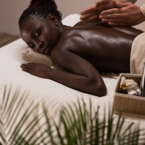 Woman receiving NUSPA back massage