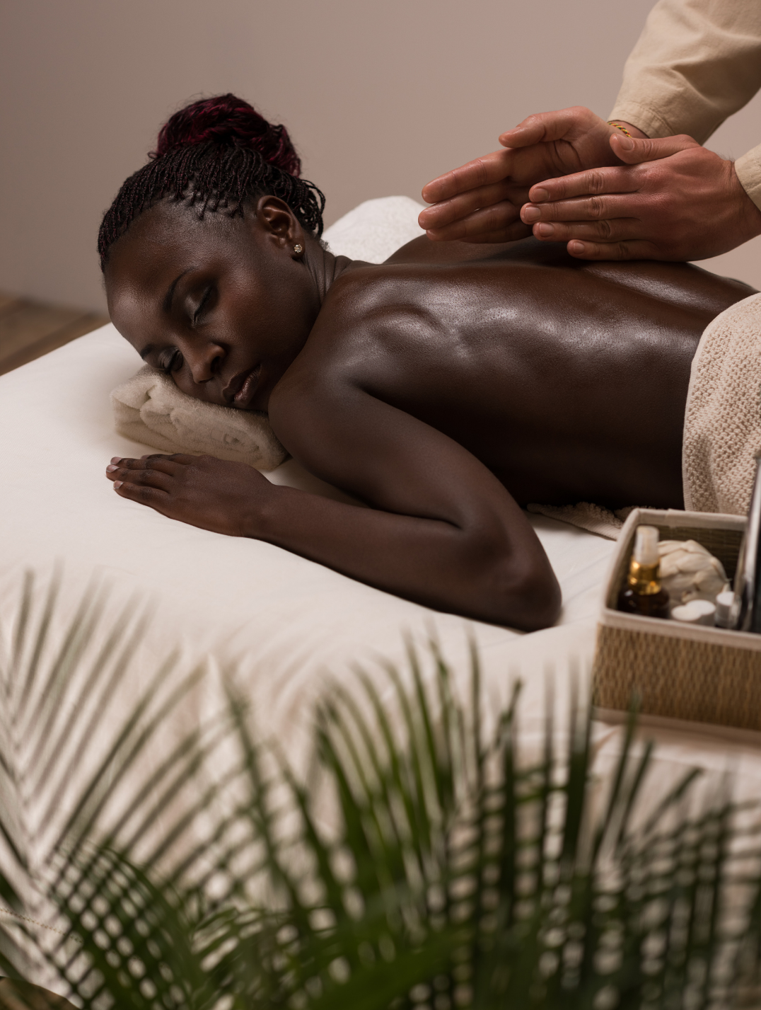 Woman receiving NUSPA back massage